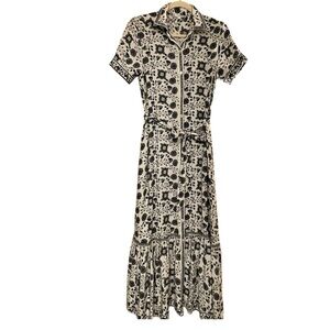 Max Studio Floral Linen Maxi Dress